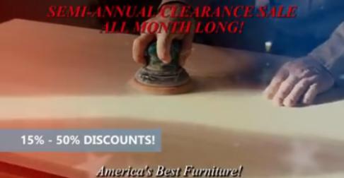 Charleston Amish Furniture Semi-Annual Clearance Sale