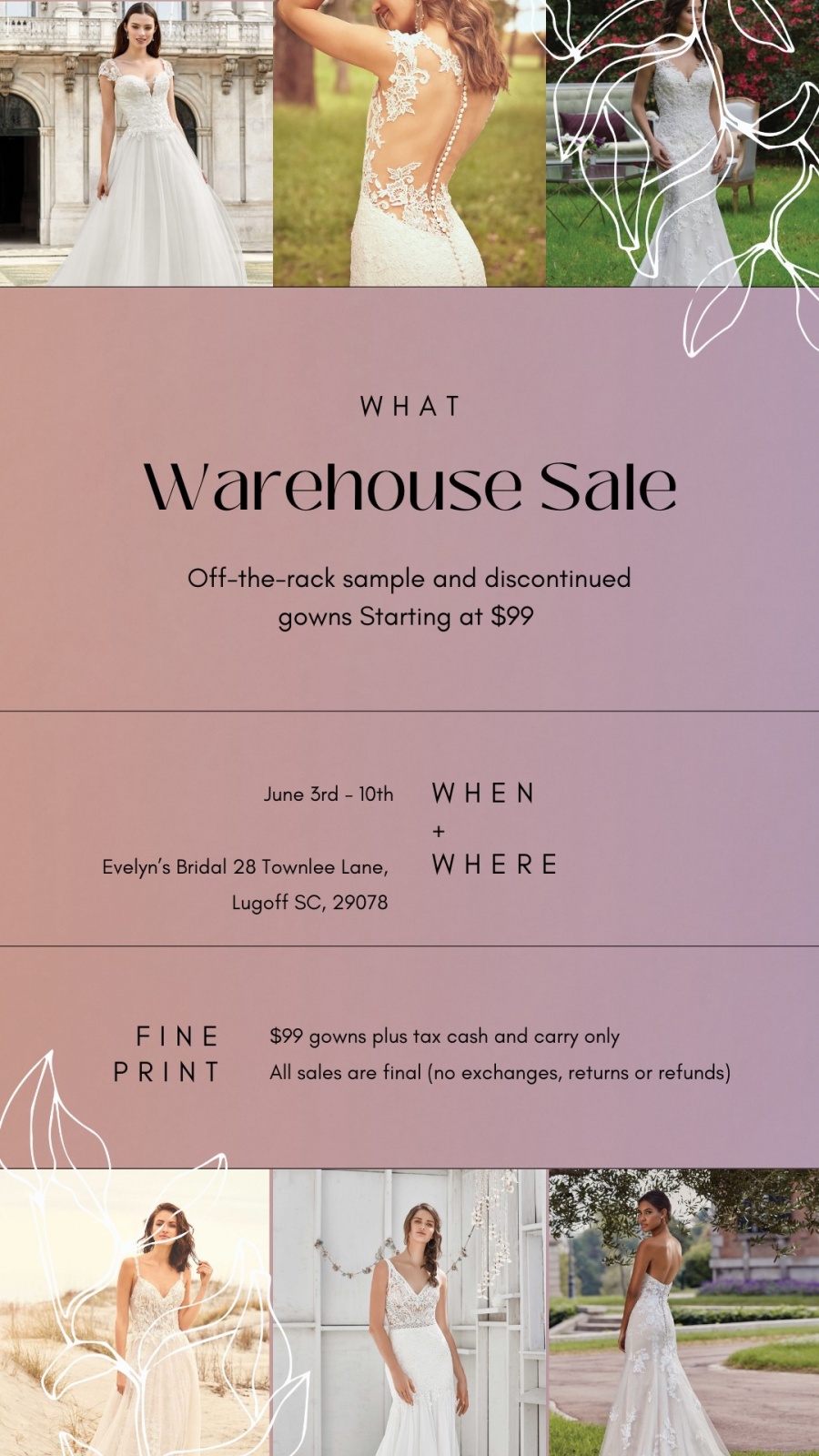 Evelyn's Bridal Warehouse Sale